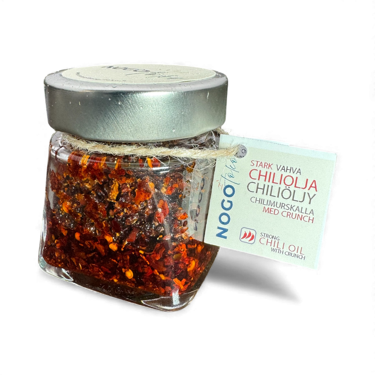 Rostad stark chilicrunch i chiliolja i dekorativ burk 6,80 € (100 ml)